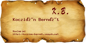 Koczián Bernát névjegykártya